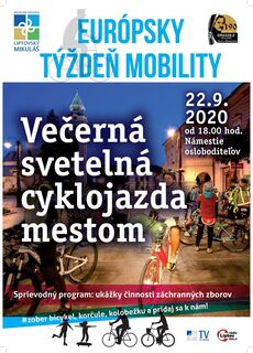 VEČERNÁ SVETELNÁ CYKLOJAZDA MESTOM